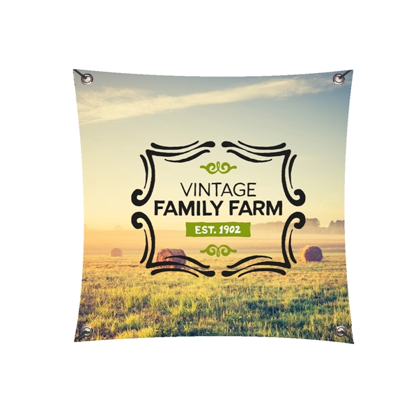 3' x 3' premium 13-ounce glossy vinyl banner with four corner... from ASI 61125 Hit Promotional Products / Hit®