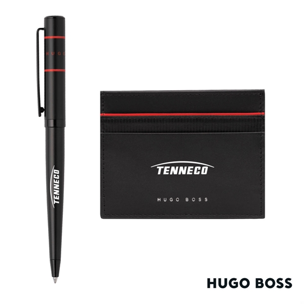 Hugo Boss® Gear Card Holder and Ribbon Matrix Ballpoint Pen is... from ASI 84592 St Regis Group