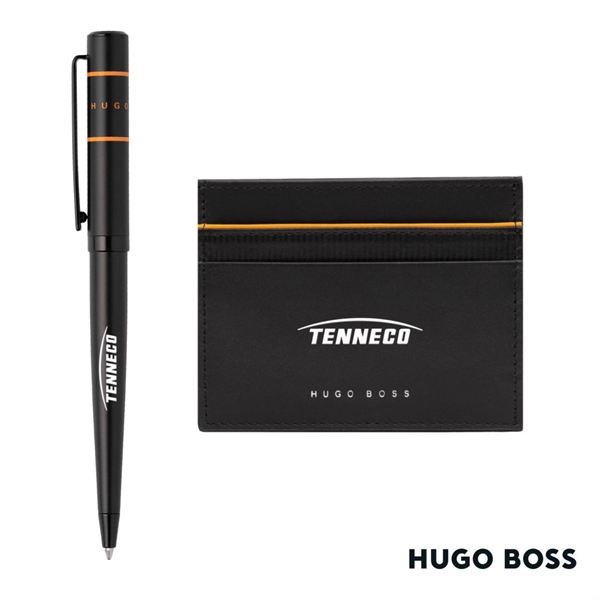 Hugo Boss® Gear Card Holder and Ribbon Matrix Ballpoint Pen is... from ASI 84592 St Regis Group