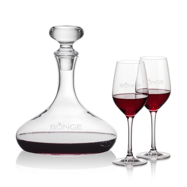 Stratford Decanter and Wine Glasses. Handsome curved design perfect for decanting... from ASI 84592 St Regis Group