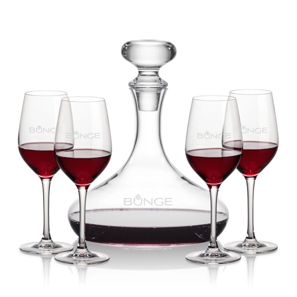 Stratford Decanter and Wine Glasses. Handsome curved design perfect for decanting... from ASI 84592 St Regis Group