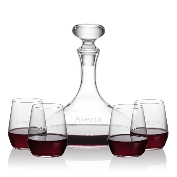 Stratford Decanter and Wine Glasses. Handsome curved design perfect for decanting... from ASI 84592 St Regis Group
