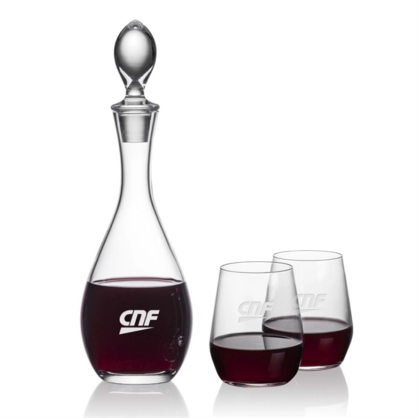 Gorgeous Malvern decanter set which includes 2 or 4 Germain stemless... from ASI 84592 St Regis Group