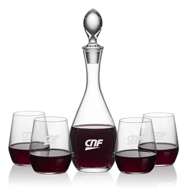 Gorgeous Malvern decanter set which includes 2 or 4 Germain stemless... from ASI 84592 St Regis Group