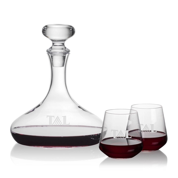 Stratford Decanter and Wine Glasses. Handsome curved design perfect for decanting... from ASI 84592 St Regis Group