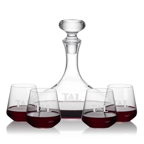 Stratford Decanter and Wine Glasses. Handsome curved design perfect for decanting... from ASI 84592 St Regis Group