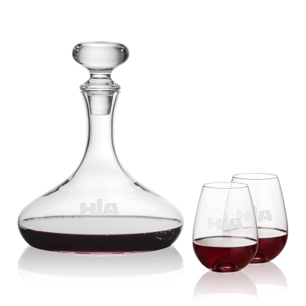 Stratford Decanter and Wine Glasses. Handsome curved design perfect for decanting... from ASI 84592 St Regis Group