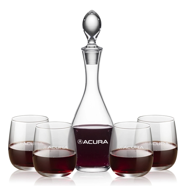 Gorgeous Malvern decanter set which includes 2 or 4 Crestview stemless... from ASI 84592 St Regis Group