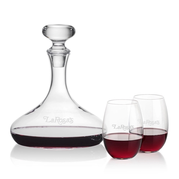 Stratford Decanter and Wine Glasses. Handsome curved design perfect for decanting... from ASI 84592 St Regis Group