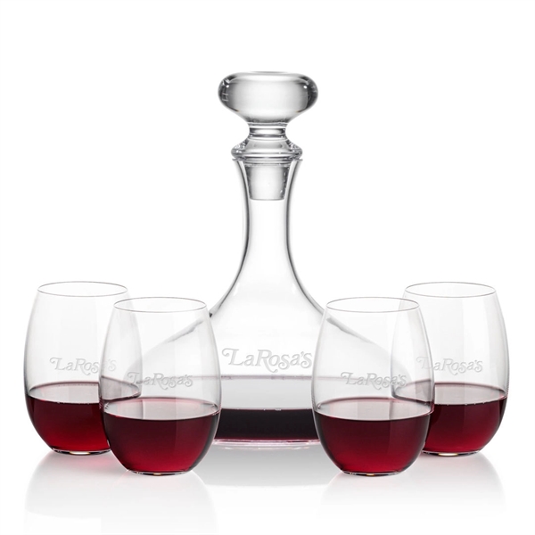 Stratford Decanter and Wine Glasses. Handsome curved design perfect for decanting... from ASI 84592 St Regis Group