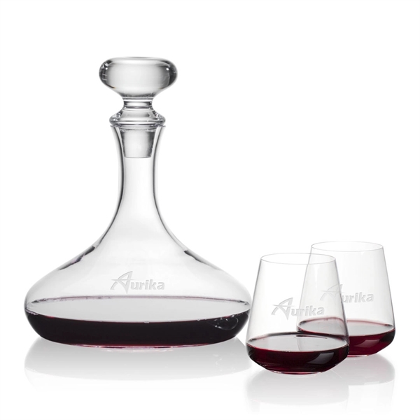 Stratford Decanter and Wine Glasses. Handsome curved design perfect for decanting... from ASI 84592 St Regis Group
