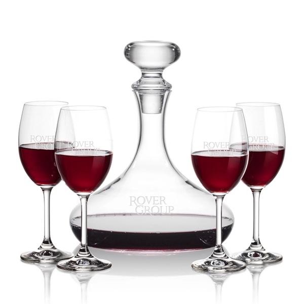 Stratford Decanter and Wine Glasses. Handsome curved design perfect for decanting... from ASI 84592 St Regis Group