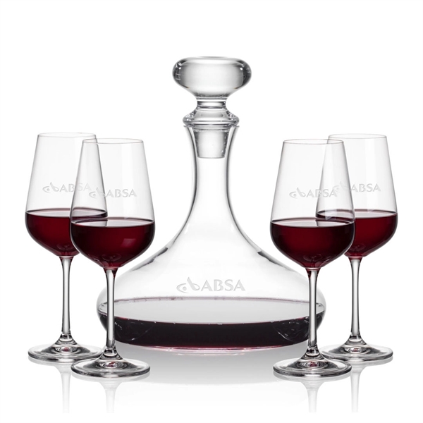 Stratford Decanter and Wine Glasses. Handsome curved design perfect for decanting... from ASI 84592 St Regis Group