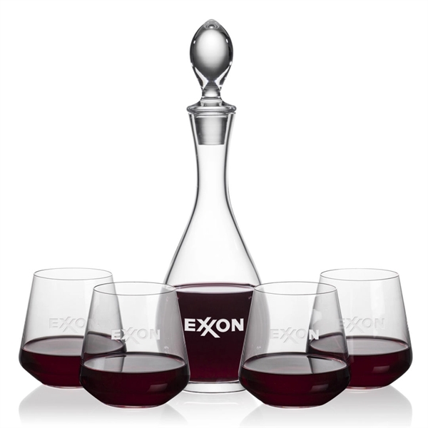Gorgeous Malvern decanter set which includes 2 or 4 Cannes stemless... from ASI 84592 St Regis Group
