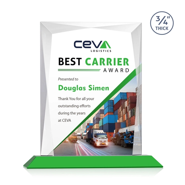 Rectangular shape starfire color VividPrint™ award on a clear or colored... from ASI 84592 St Regis Group / St Regis