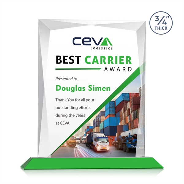 Rectangular shape starfire color VividPrint™ award on a clear or colored... from ASI 84592 St Regis Group / St Regis