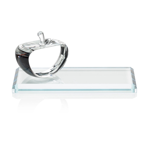 Clear cut faced Argyle apple mounted on colored crystal base or... from ASI 84592 St Regis Group / St Regis