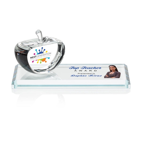 The Northam Apple VividPrint™ Award features a 3" Starfire Crystal Apple... from ASI 84592 St Regis Group / St Regis