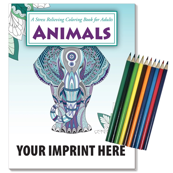 Relax Pack - Animals stress relieving coloring book for adults packaged... from ASI 45815 Coloring Book Solutions / Coloring Book Solutions™