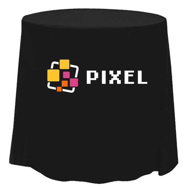 100% Polyester Supreme Knit Textile fully dye sublimated 70" round table... from ASI 94105 Visual Textile Resource