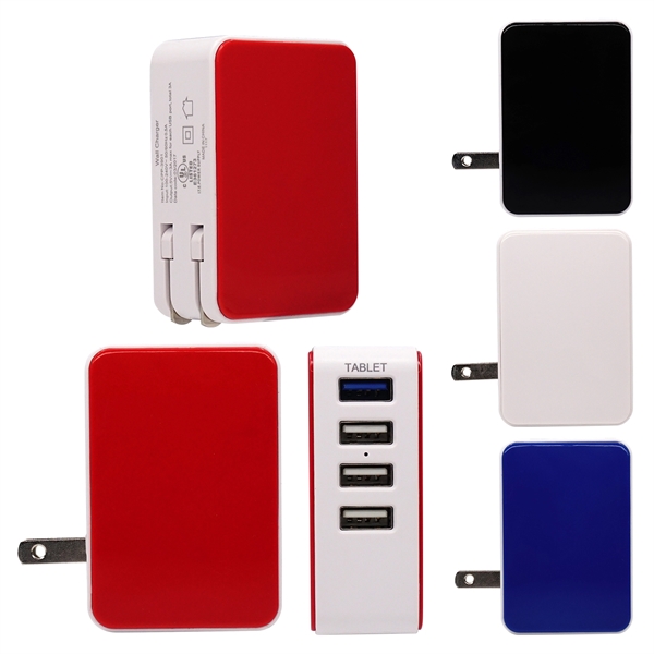 UL 4 PORT USB FOLDING WALL CHARGER... from ASI 30208 A P Specialties / AP Specialties