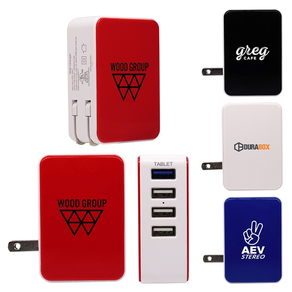 UL 4 PORT USB FOLDING WALL CHARGER... from ASI 30208 A P Specialties / AP Specialties