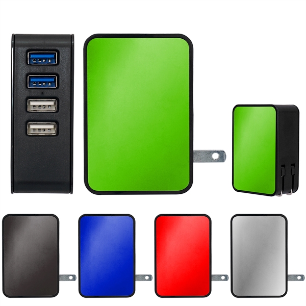 UL 4 PORT VIVID USB FOLDING WALL CHARGER... from ASI 30208 A P Specialties / AP Specialties