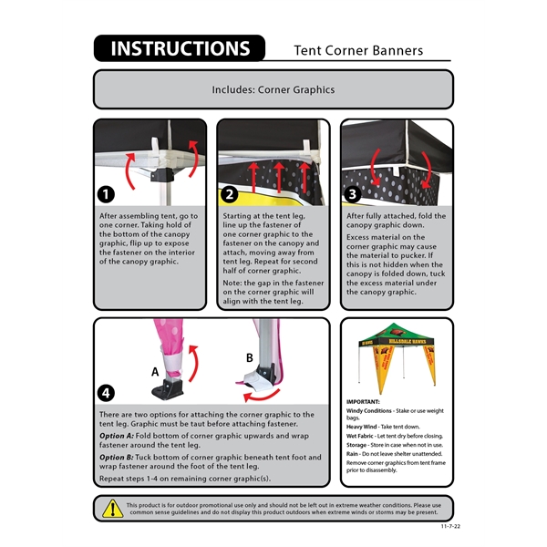 Heavy Duty Banner Set (2) for 6.5' Aluminum Hexagon or Square... from ASI 80228 Quinn