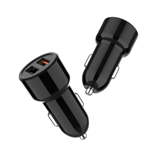 30W Dual USB car charger plus free laser engraving on 1... from ASI 37218 Athena Promo (tm)