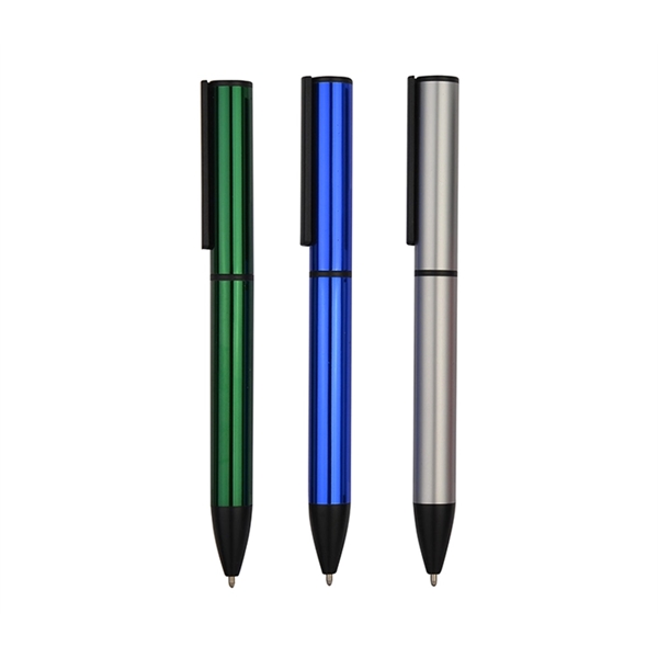 Premium metal pen twist ballpoint pen with laser engrave on one... from ASI 37218 Athena Promo (tm)