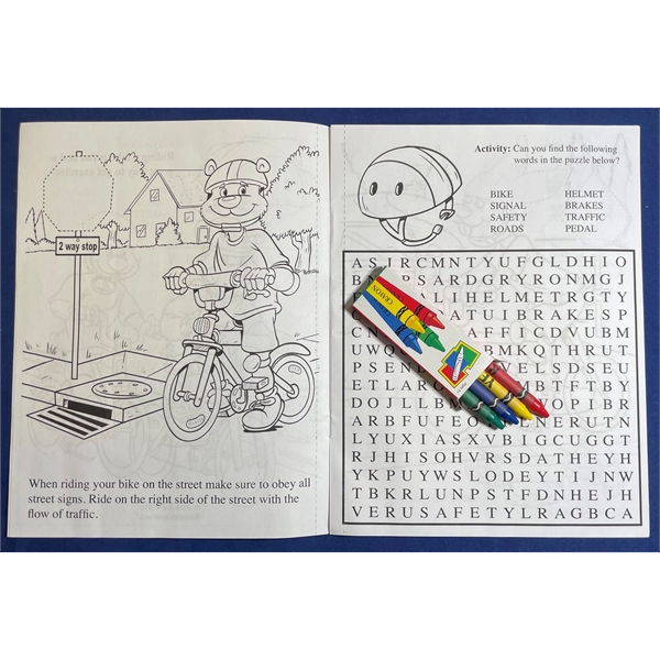 Bike Safety sticker and coloring activity book fun pack.... from ASI 45815 Coloring Book Solutions / Coloring Book Solutions™