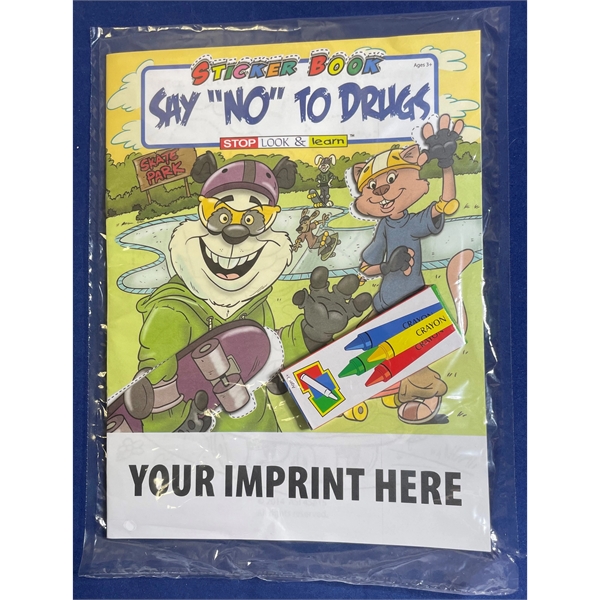 Say "No" To Drugs sticker/coloring activity book fun pack with unimprinted... from ASI 45815 Coloring Book Solutions / Coloring Book Solutions™