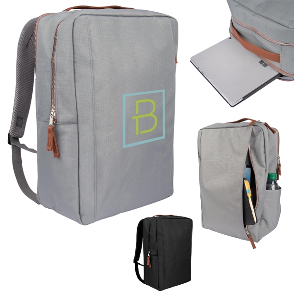 Laptop backpack with zipper closure, multiple pockets and adjustable shoulder straps.... from ASI 61125 Hit Promotional Products / Hit®
