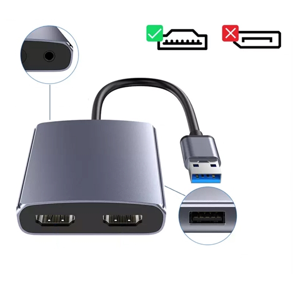 USB hub type A to dual HDMI adapter hub plus laser... from ASI 37218 Athena Promo (tm)