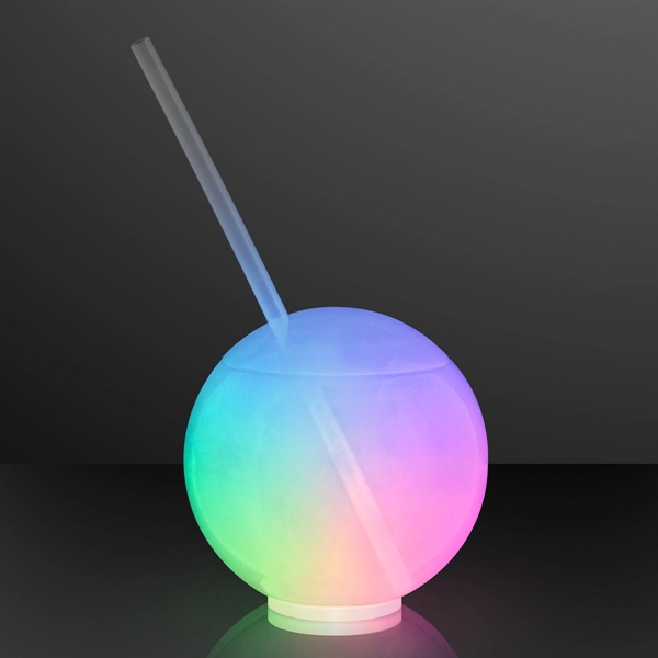 Deluxe Glow Ball Light Up Tumbler with Straw; Blank & Imprinted... from ASI 34194 ALightPromos