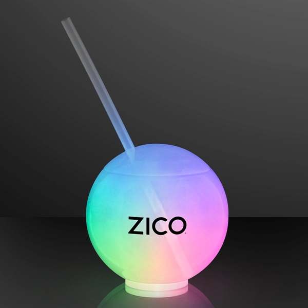 Deluxe Glow Ball Light Up Tumbler with Straw; Blank & Imprinted... from ASI 34194 ALightPromos