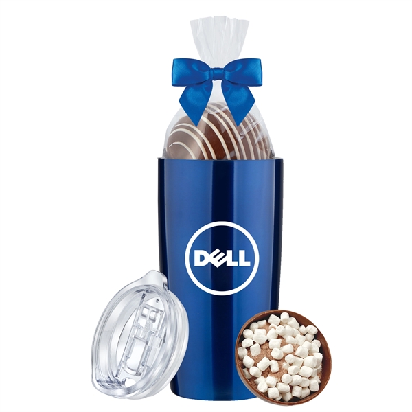 20 oz stainless steel straight tumbler with Milk Mega Hot Chocolate... from ASI 71685 Midnite Snax® / Promo Revolution