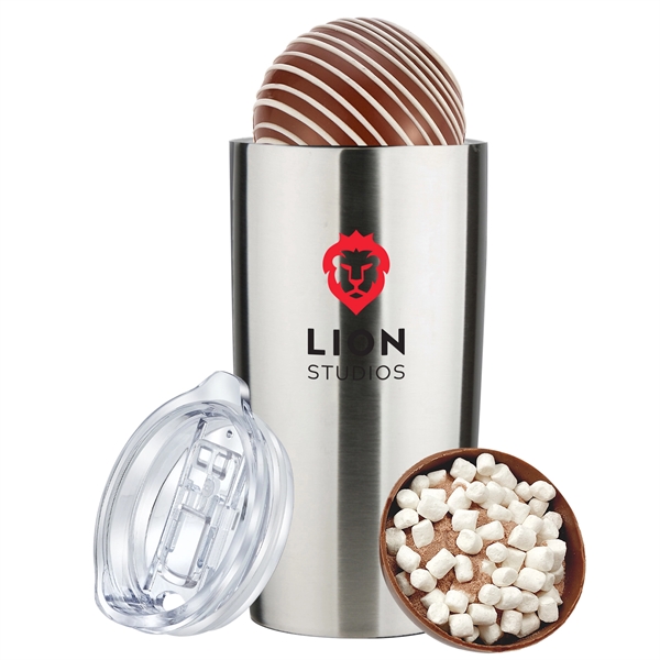 20 oz Stainless steel straight tumbler with a milk mega hot... from ASI 71685 Midnite Snax® / Promo Revolution