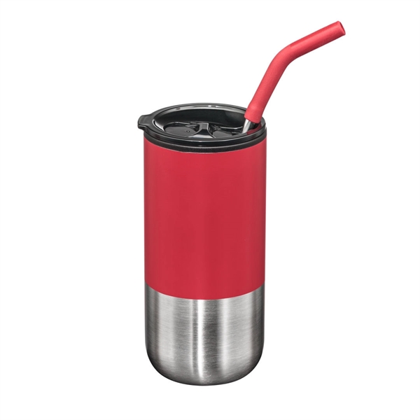 The Bondi Double Wall Tumbler w/Straw holds 18oz and features a... from ASI 84592 St Regis Group