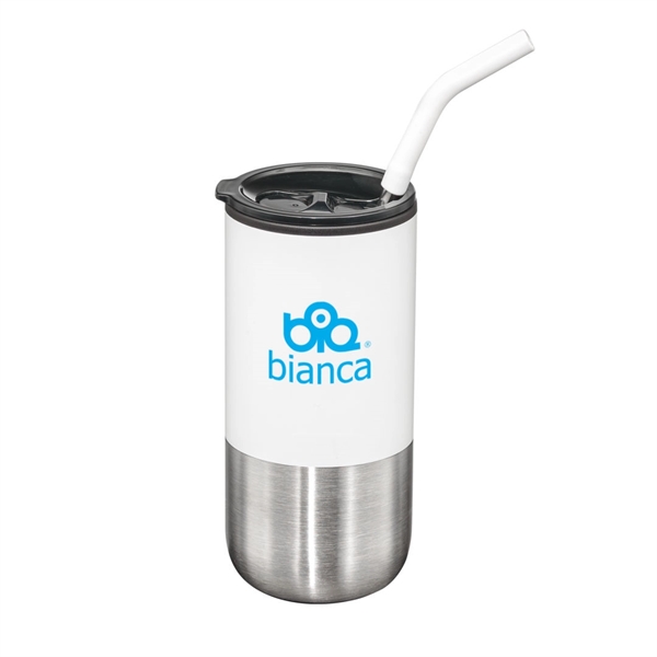 The Bondi Double Wall Tumbler w/Straw holds 18oz and features a... from ASI 84592 St Regis Group