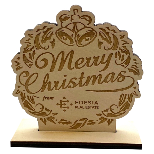 Standing wood sign made with a custom-cut profile & full-coverage laser... from ASI 61966 HPG / BCG Creations