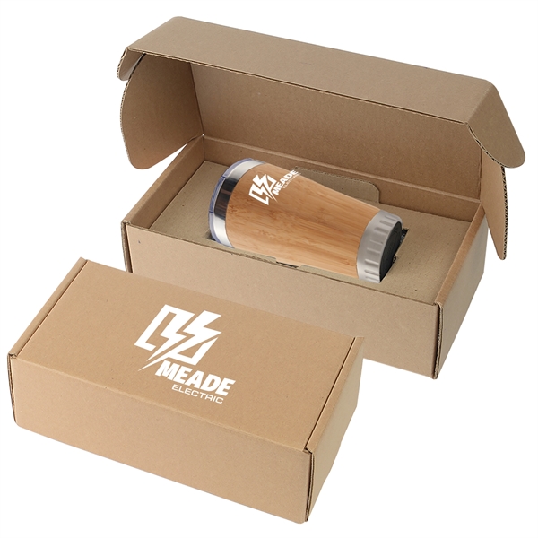 17 oz. stainless-steel insulated bamboo tumbler in gift box.... from ASI 52840 Evans Manufacturing