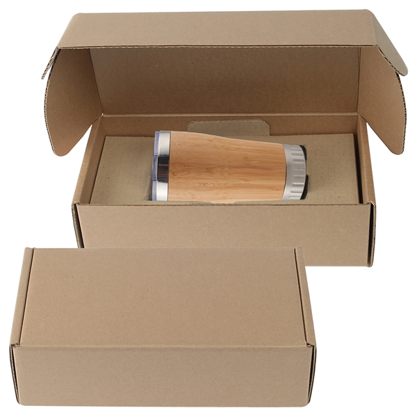17 oz. stainless-steel insulated bamboo tumbler in gift box.... from ASI 52840 Evans Manufacturing