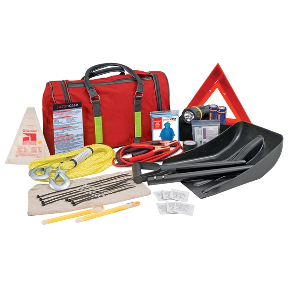 58 Pieces auto adventure kit featuring 23 pieces first aid kit,... from ASI 63698 Justin Case®