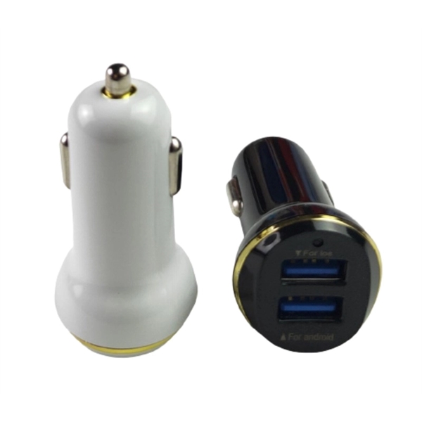 Dual port USB car charger plus free laser engraving on 1... from ASI 37218 Athena Promo (tm)