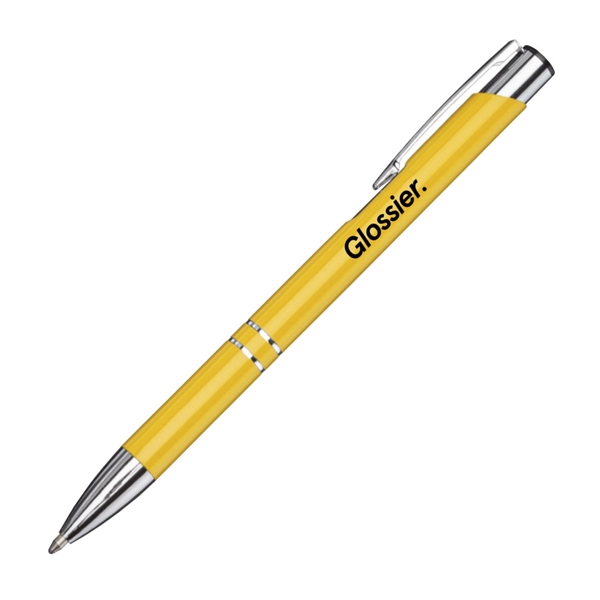 Aluminum click-action ballpoint pen with chrome trim.... from ASI 84592 St Regis Group
