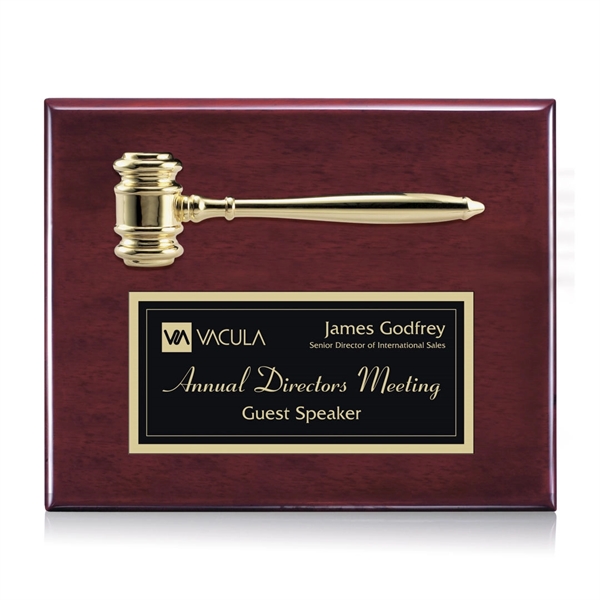 High gloss piano finish wall plaque with gavel insert.... from ASI 84592 St Regis Group / St Regis