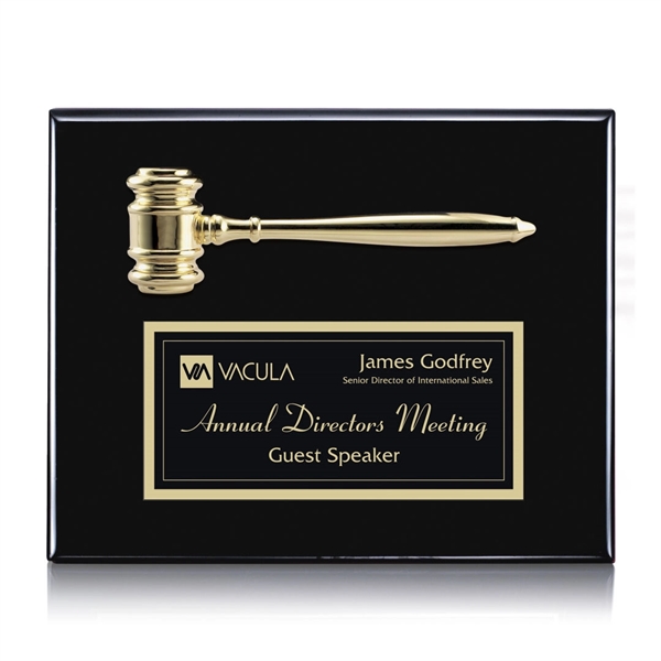 High gloss piano finish wall plaque with gavel insert.... from ASI 84592 St Regis Group / St Regis
