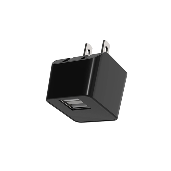 Dual port foldable USB wall plug charger plus 1c imprint plus... from ASI 37218 Athena Promo (tm)