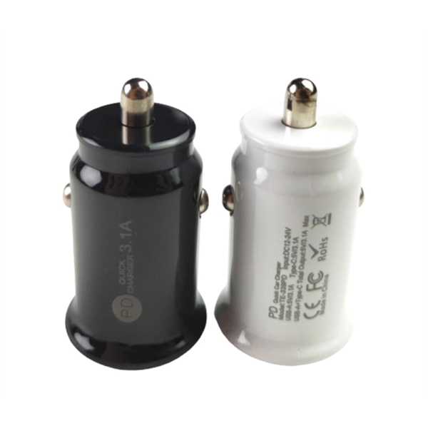Dual port type-C USB car charger with one USB and one... from ASI 37218 Athena Promo (tm)